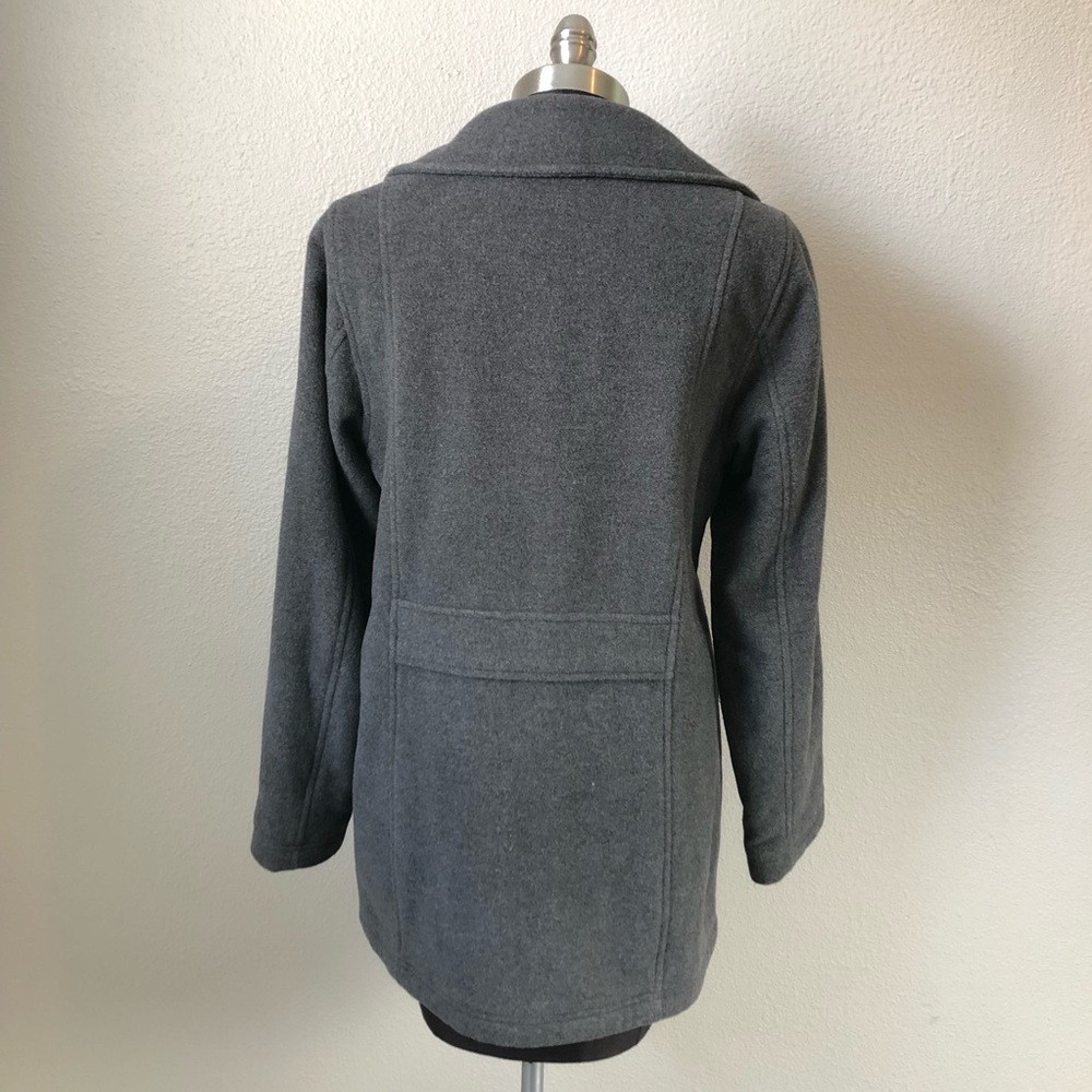 LL Bean Gray Women’s Wool 3 Button Coat Small - Picture 3 of 8